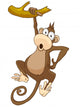 Cartoon Monkey from a Branch Wall Decal