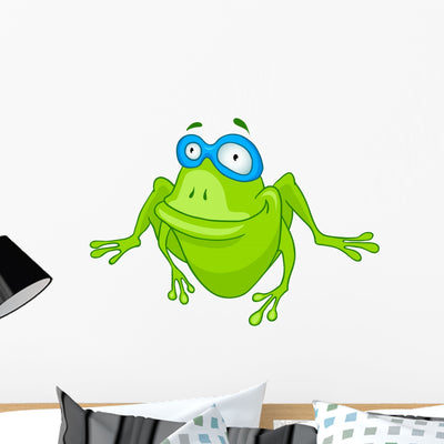Cartoon Character Frog Wall Decal shown on a wall