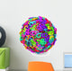 Colorful 3D Sphere Numbers Wall Decal