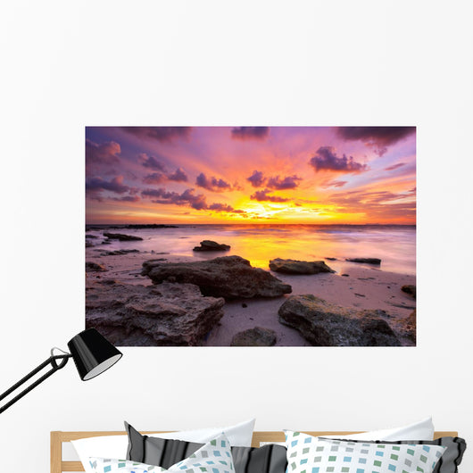 Tropical Beach Sunset Wall Decal