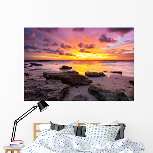 Tropical Beach Sunset Wall Decal