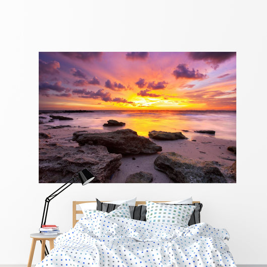 Tropical Beach Sunset Wall Decal