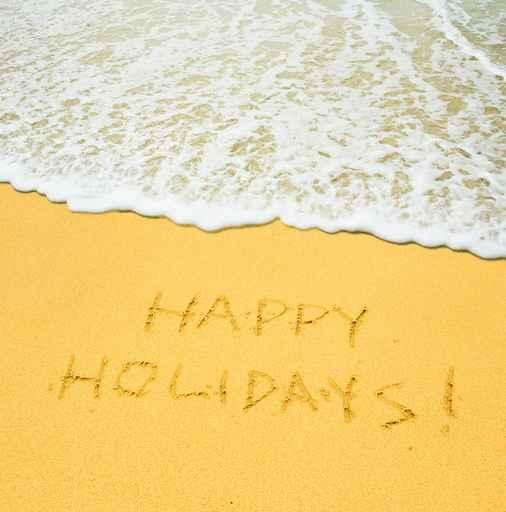 Happy Holidays Written Sandy Wall Decal