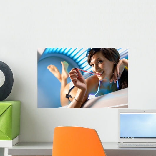 Girl with Gum Solarium Wall Decal