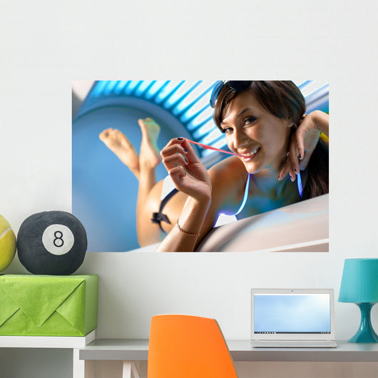 Girl with Gum Solarium Wall Decal