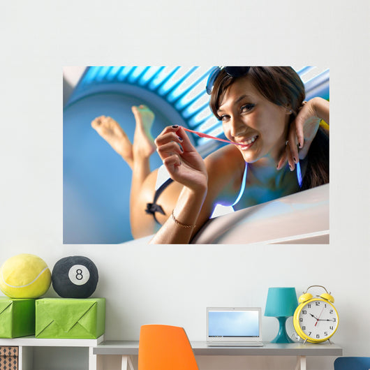 Girl with Gum Solarium Wall Decal