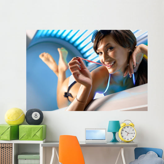 Girl with Gum Solarium Wall Decal