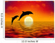 Illustration Two Dolphins Swimming Wall Decal