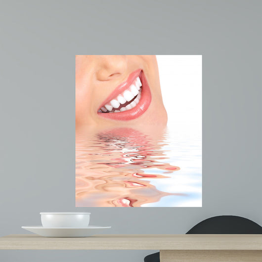 Smile and Teeth Over Water Abstract Wall Decal