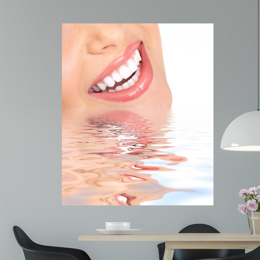 Smile and Teeth Over Water Abstract Wall Decal