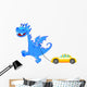 Blue Dragon with Machine Wall Decal