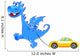 Blue Dragon with Machine Wall Decal