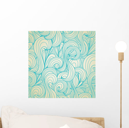Retro Swirls Seamless Pattern Wall Decal