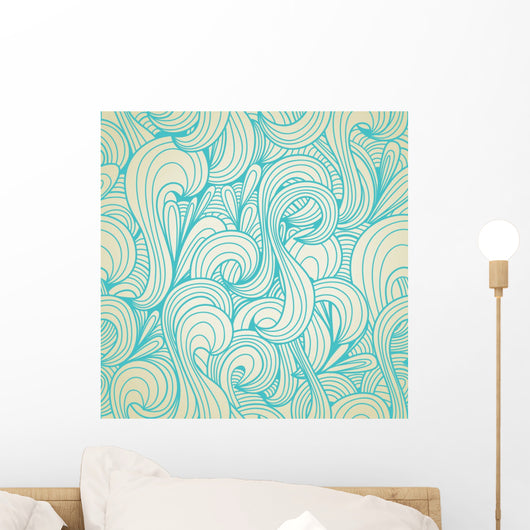 Retro Swirls Seamless Pattern Wall Decal
