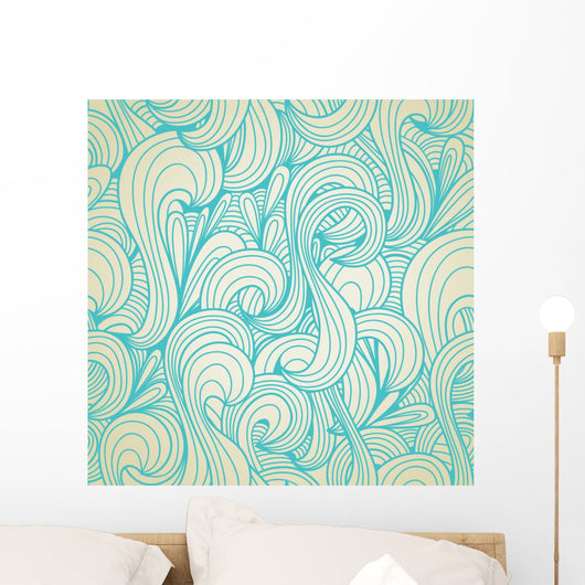 Retro Swirls Seamless Pattern Wall Decal
