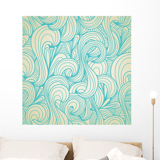 Retro Swirls Seamless Pattern Wall Decal