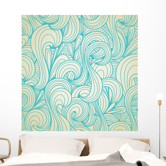 Retro Swirls Seamless Pattern Wall Decal