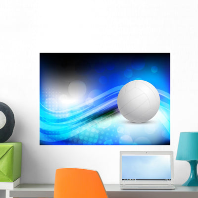 Bright Abstract with Ball Wall Decal shown on a wall