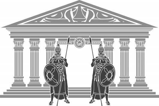 Two Titans and Temple Wall Decal