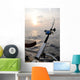 Single Fishing-rod Boat Wall Decal