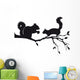 Squirrels Tree Branch Vector Wall Decal