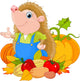 Hedgehog with Harvest Wall Decal