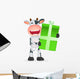 Cartoon Cow with Present Wall Decal
