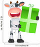 Cartoon Cow with Present Wall Decal