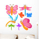 Colorful Butterfly Dragonfly Wall Stickers Wall Decal