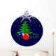 Dark Blue Xmas Ball Wall Decal