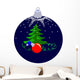 Dark Blue Xmas Ball Wall Decal