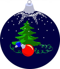 Dark Blue Xmas Ball Wall Decal
