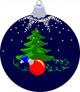 Dark Blue Xmas Ball Wall Decal