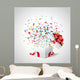 Open Gift with Fireworks Wall Decal
