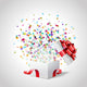 Open Gift with Fireworks Wall Decal