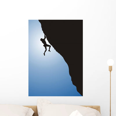 Free Climbing  Wall Decal shown on a wall