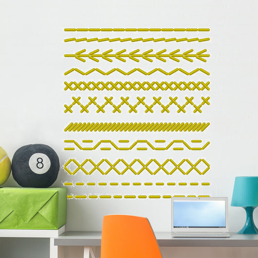 Sewing Stitches Seamless Borders Wall Decal