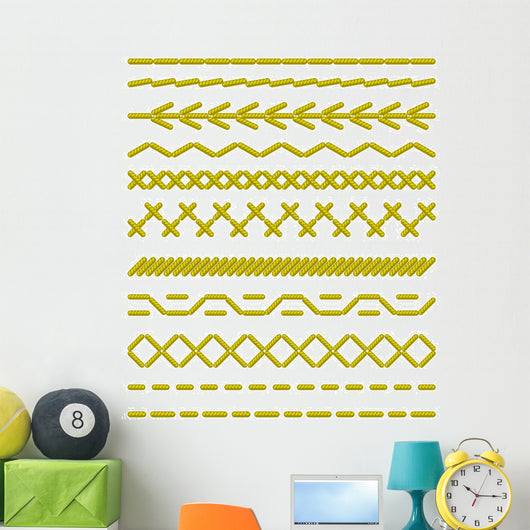Sewing Stitches Seamless Borders Wall Decal