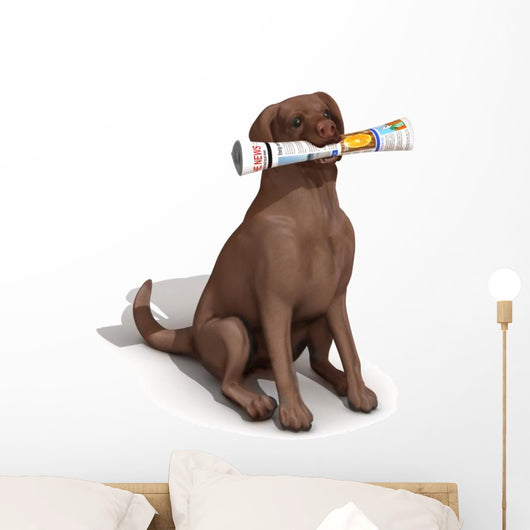 Perro Con El Peridico Wall Decal