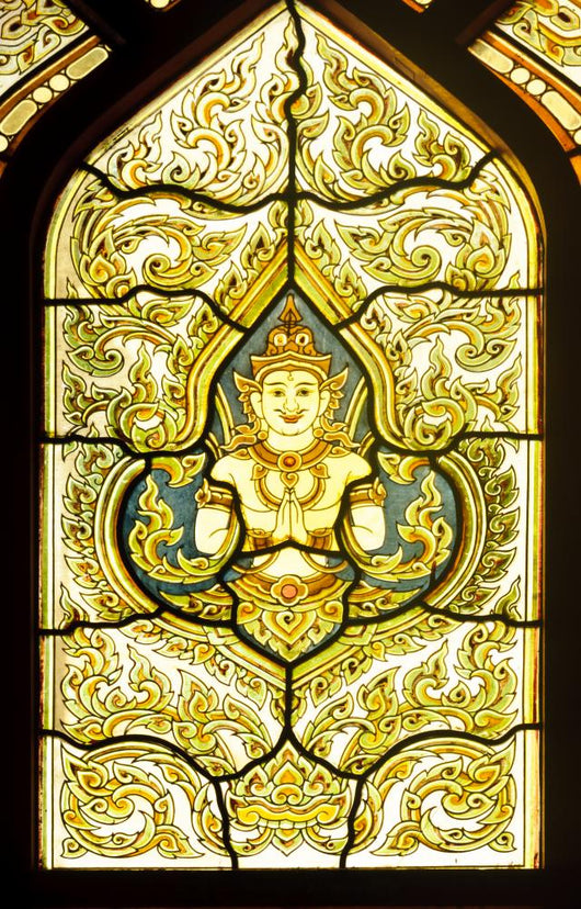 Thai Art Glass Window Wall Decal