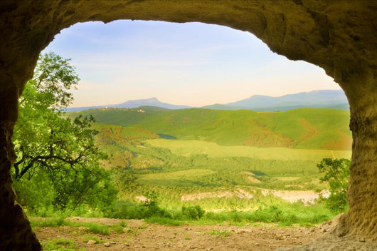 Cave Mountain Sunrise Nature Wall Decal