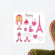 Cute Pink Girlish Set Wall Decal