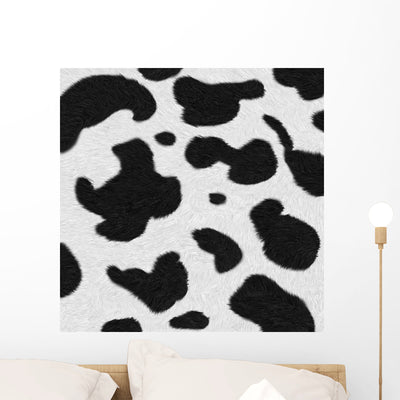 Cowhide Wall Decal shown on a wall