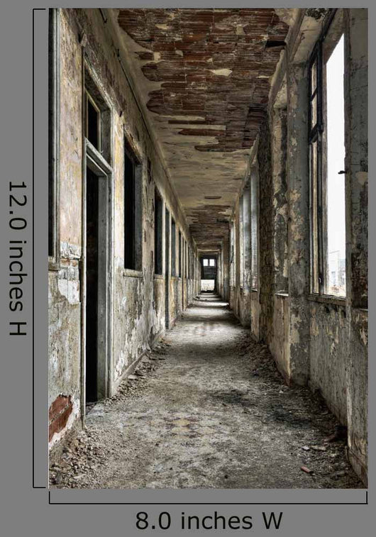 Long Empty Corridor and Wall Decal