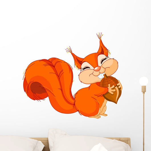 Squirrel with Nut Wall Decal