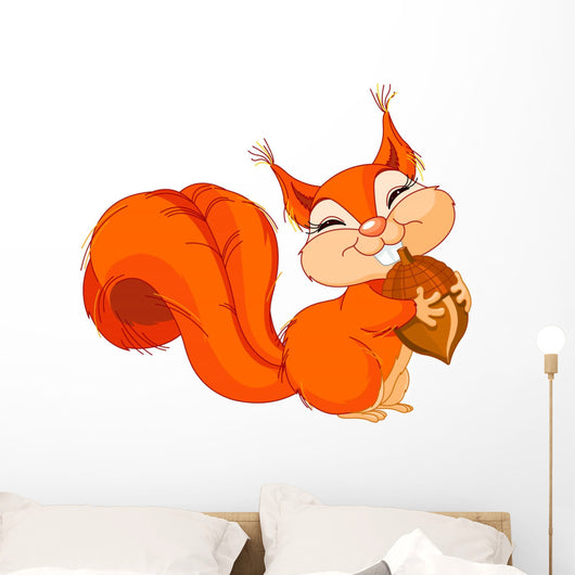 Squirrel with Nut Wall Decal