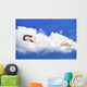 Beautiful Woman Lying Clouds Wall Decal