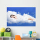 Beautiful Woman Lying Clouds Wall Decal