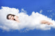 Beautiful Woman Lying Clouds Wall Decal