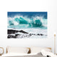 Turquoise Rolling Wave Slamming Wall Decal